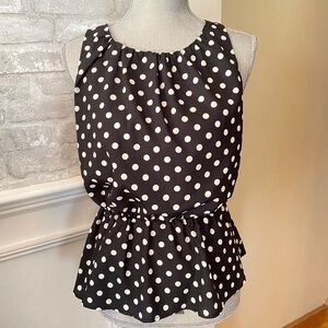 MONTEAU Tops l sleeveless Blouse lPOLKA DOT PEPLUM BLOUSE 0836